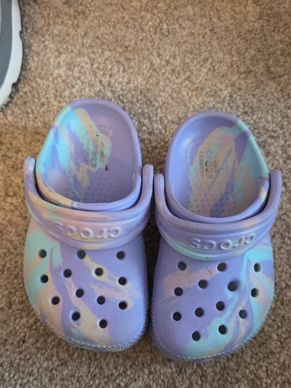 CROCS Kids Lavender Tie-Dye Clog Sandals